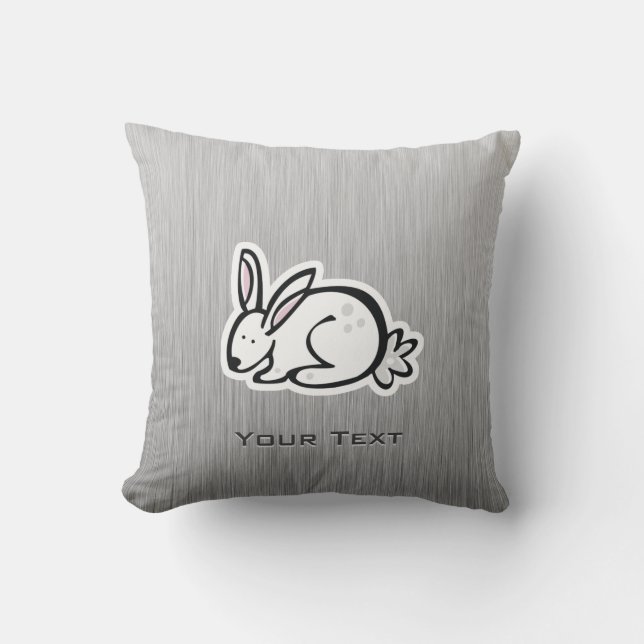 Cute Bunny; Meta-look Throw Pillow (Front)