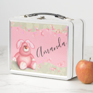 Cute Bunny Metal Lunch Box