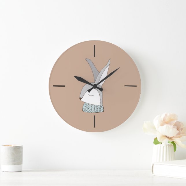 Cute Bunny Minimalist Nursery Clock (Home)