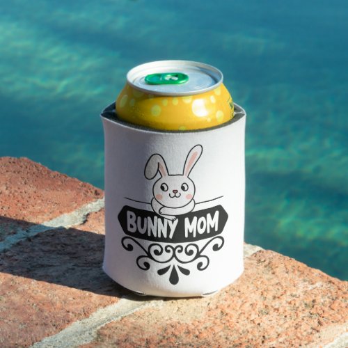 Cute Bunny mom pet animal rabbit lovers Can Cooler