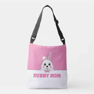 Cute Bunny Mom Pink Crossbody Bag