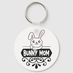 Cute Bunny mom rabbit lover Keychain