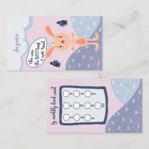 Cute Bunny Monthly Book Count Loyalty Card