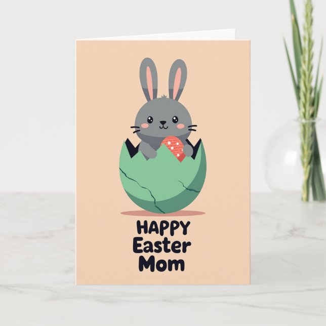 Cute Bunny Mothers Day Card (Front)