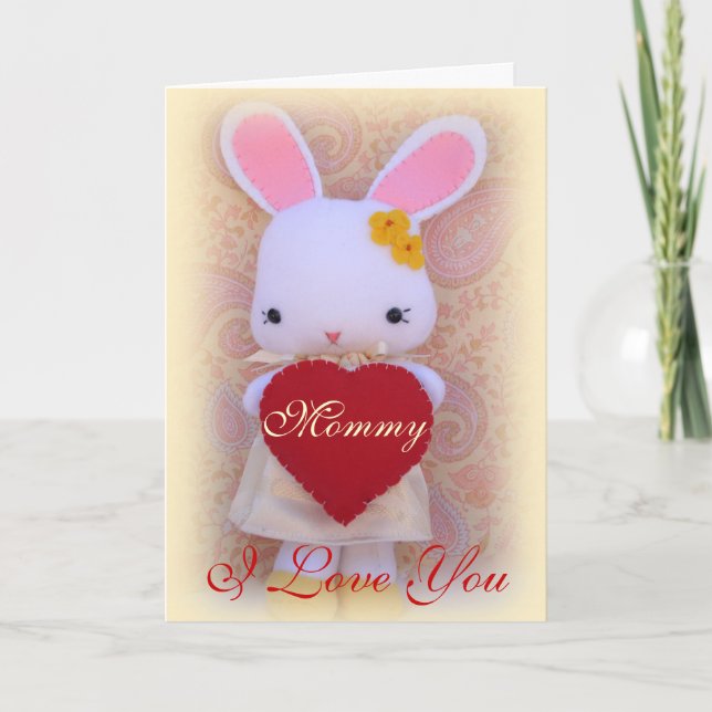 Cute Bunny Mother's Day Greeting Card (Front)