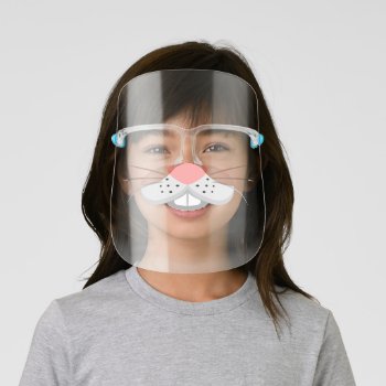 Cute Bunny Mouth Kids' Face Shield by BluePlanet at Zazzle