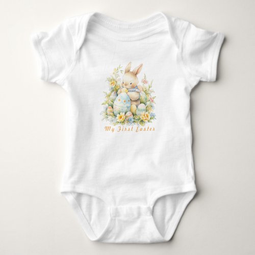 Cute Bunny My First Easter Baby Bodysuit