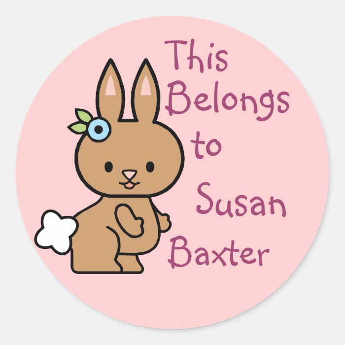 Cute Bunny Name Tag Stickers