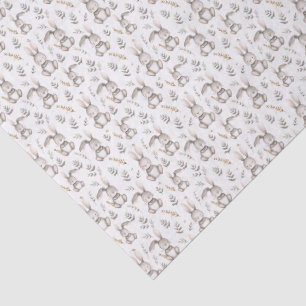 Cute Bunny Neutral Gray Baby's Tissue Paper