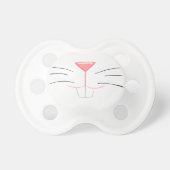 Cute bunny nose - white fur and red nose pacifier (Front)