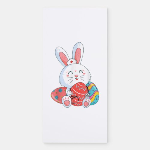 Cute Bunny Nurse Eggs Happy Easter Day Nursing Magnetic Notepad