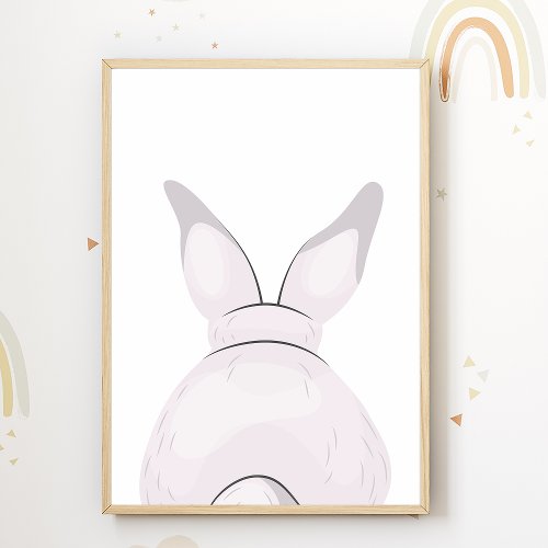 Cute Bunny Nursery Poster Rabbit Kids Room Decor