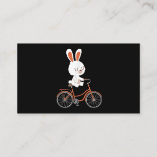 Cute Bunny On Bike Rabbit Cycling Bicycle Bunny Business Card