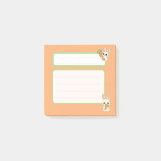 Cute Bunny Orange Notes Stationery