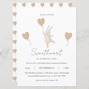 Cute Bunny Our Little Sweetheart is Turning One