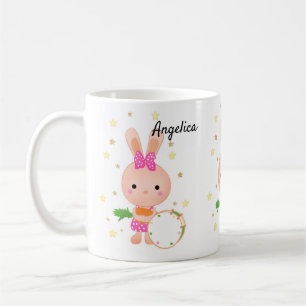 Cute, Bunny, paddle, birthday, greeting, invitati Coffee Mug