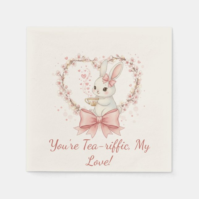 Cute Bunny Party - Personalized Event Decor Napkins (Front)