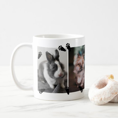 Cute Bunny Paw Prints Four Pet Rabbit Photos Coffee Mug