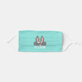 Cute Bunny Peep Kids Cloth Face Mask (Front, Folded)