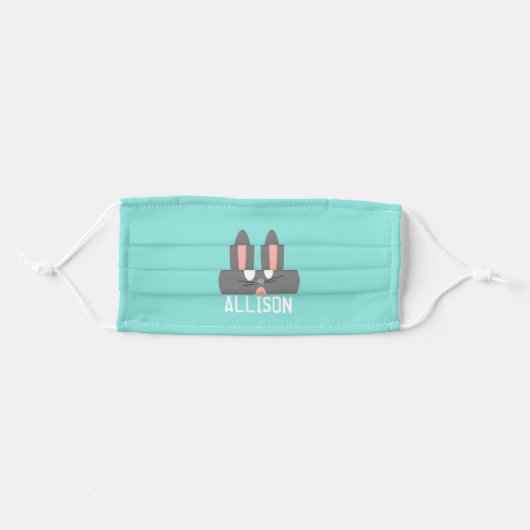 Cute Bunny Peep Kids Cloth Face Mask (Front, Folded)