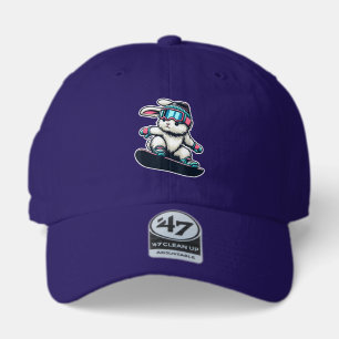 Cute Bunny Performing Snowboarding Trick Kids East 47 Brand Hat