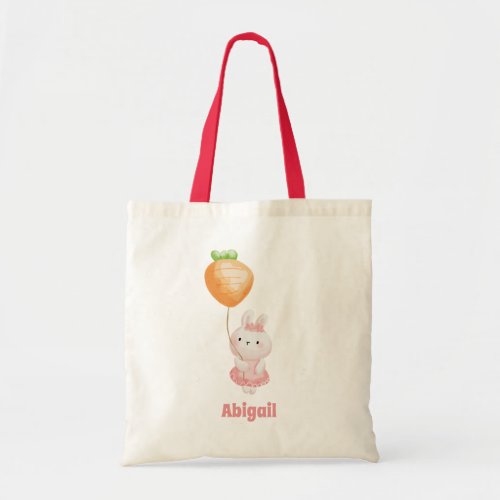 Cute Bunny _ Personalized Easter Egg Hunt Tote Bag