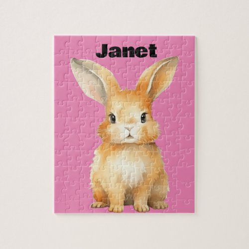 Cute Bunny Personalized Jigsaw Puzzle