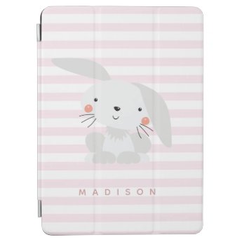 Cute Bunny - Personalized Pink Striped Kids 