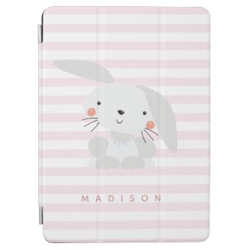Cute Bunny - Personalized Pink Striped Kids 