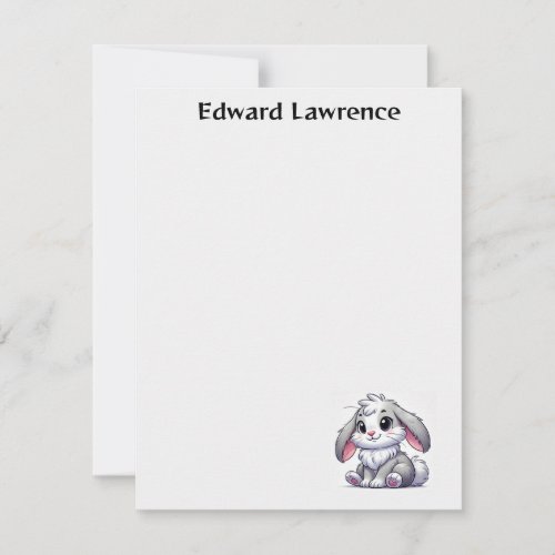 Cute Bunny Personalized Stationery Note Card