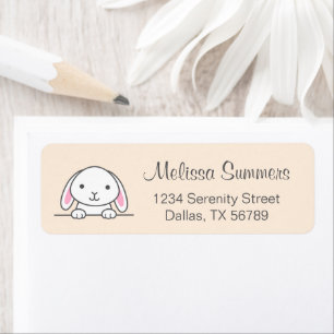 Cute Bunny Pet Beige Return Address Label
