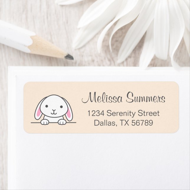 Cute Bunny Pet Beige Return Address Label (Insitu)