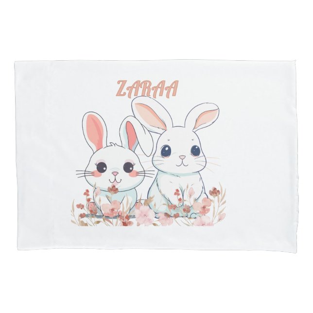 Cute Bunny  Pillow Case (Front)
