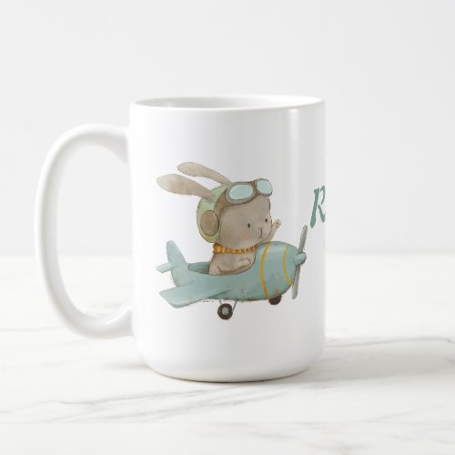  cute bunny pilot in a helmet coffee mug