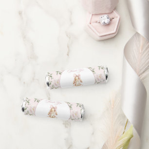 Cute Bunny, Pink Bow, Pink Flowers, Baby Shower Breath Savers® Mints