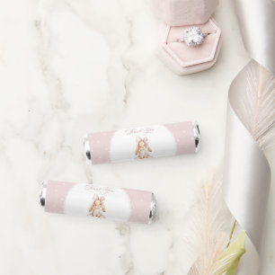 Cute Bunny, Pink Bow, Pink Polka Dots, Baby Shower Breath Savers® Mints