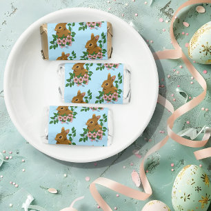 Cute Bunny Pink Spring Flowers Woodland Rabbit  Hershey's Miniatures