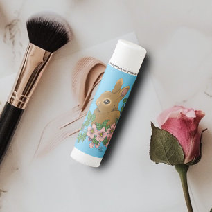 Cute Bunny Pink Spring Flowers Woodland Rabbit Lip Balm