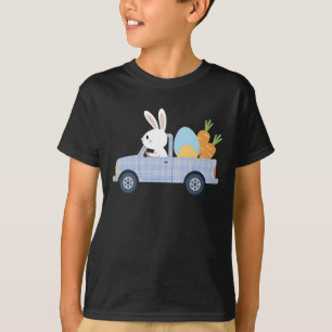 Cute Bunny Plaid Truck Easter Toddler Boy Carrot T-Shirt