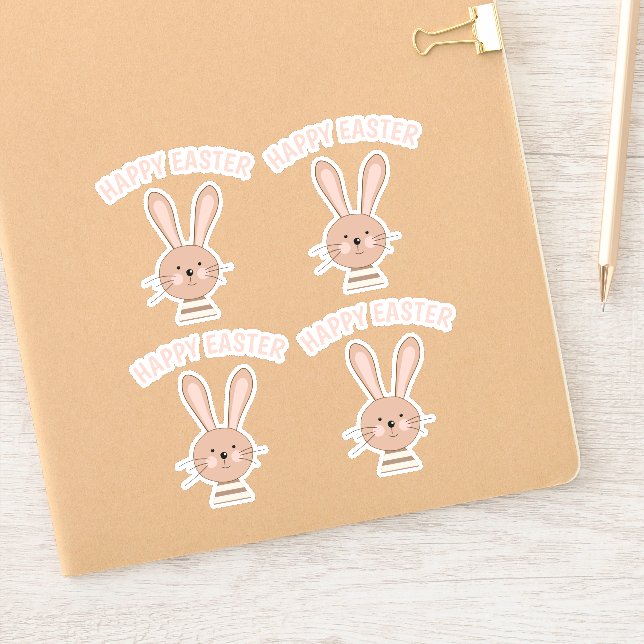 Cute Bunny Planner Scrapbooking Happy Easter Sticker (Notebook)
