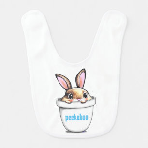 Cute Bunny Plant Pot Peekaboo Baby Bib