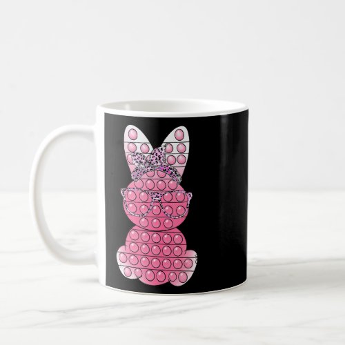 Cute Bunny Pop It Rabbit Leopard Glasses Easter Fi Coffee Mug