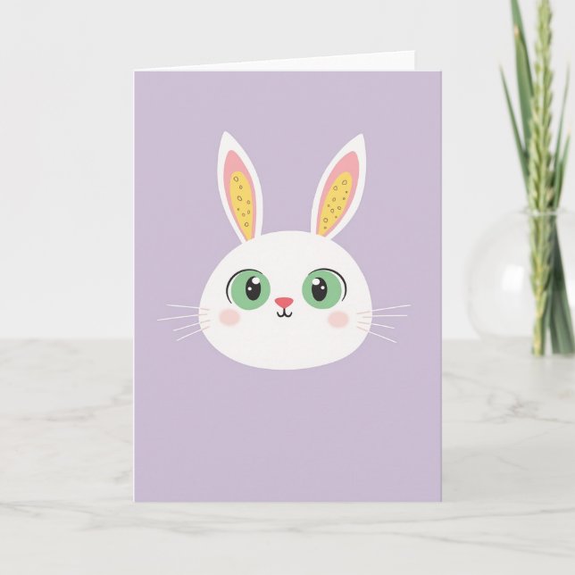 Cute Bunny Portrait Art Card (Front)