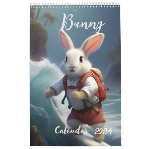 Cute Bunny Rabbit 2024 Calendar