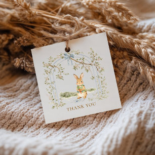 Cute Bunny Rabbit Arch Baby Shower Thank You Favor Tags