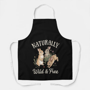 Cute Bunny Rabbit Art for Animal Lovers Family Apron