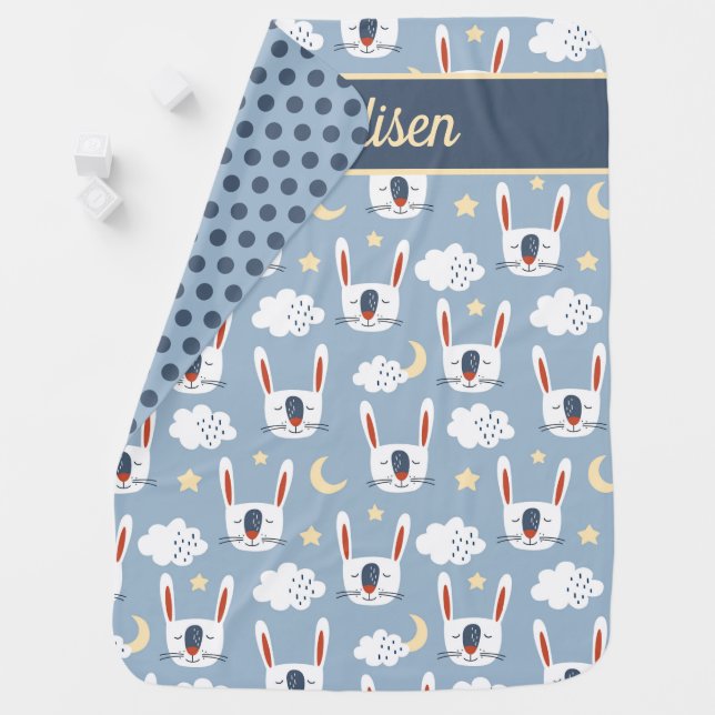 Cute Bunny Rabbit Baby Blanket (In Situ)