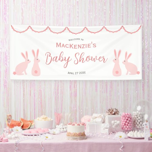 Cute Bunny Rabbit Baby Shower Banner