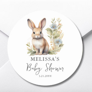 Cute Bunny Rabbit Baby Shower Favor Sticker