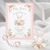 Cute Bunny Rabbit Baby Shower Invitation
